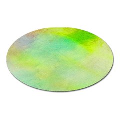 Abstract Yellow Green Oil Oval Magnet