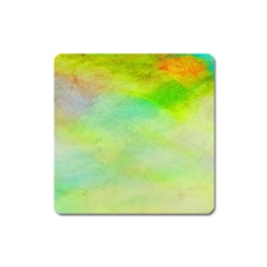 Abstract Yellow Green Oil Square Magnet