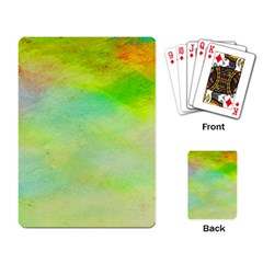 Abstract Yellow Green Oil Playing Card