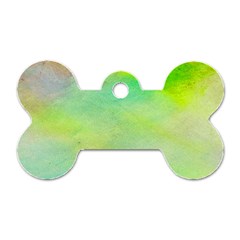 Abstract Yellow Green Oil Dog Tag Bone (One Side)