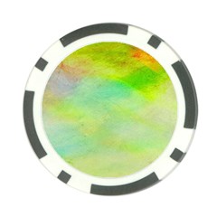 Abstract Yellow Green Oil Poker Chip Card Guard