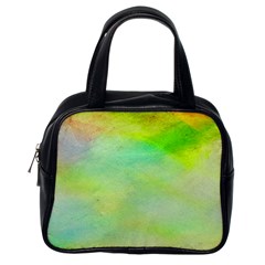 Abstract Yellow Green Oil Classic Handbags (One Side)