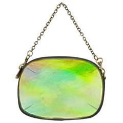 Abstract Yellow Green Oil Chain Purses (One Side) 