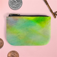 Abstract Yellow Green Oil Mini Coin Purses