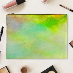 Abstract Yellow Green Oil Cosmetic Bag (XL)