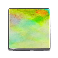 Abstract Yellow Green Oil Memory Card Reader (Square)