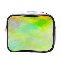 Abstract Yellow Green Oil Mini Toiletries Bags