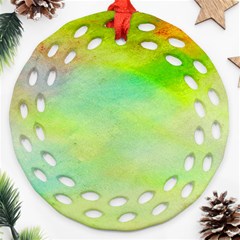 Abstract Yellow Green Oil Round Filigree Ornament (Two Sides)