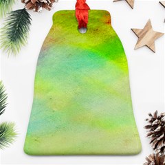 Abstract Yellow Green Oil Bell Ornament (Two Sides)