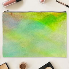 Abstract Yellow Green Oil Cosmetic Bag (XXXL) 