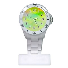 Abstract Yellow Green Oil Plastic Nurses Watch