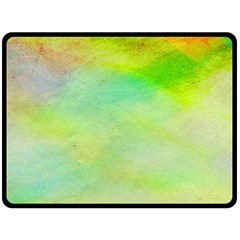 Abstract Yellow Green Oil Double Sided Fleece Blanket (Large) 