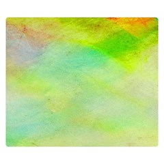 Abstract Yellow Green Oil Double Sided Flano Blanket (Small) 