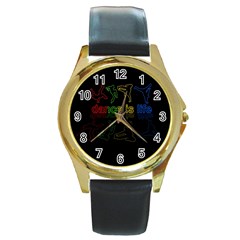 Dance is life Round Gold Metal Watch