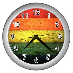 Five Wall Colour Wall Clocks (Silver) 