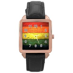 Five Wall Colour Rose Gold Leather Watch 