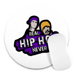 Real Hip Hop Never Die Round Mousepads by Valentinaart