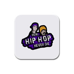 Real Hip Hop Never Die Rubber Square Coaster (4 Pack)  by Valentinaart