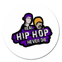 Real Hip Hop Never Die Magnet 5  (round) by Valentinaart