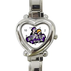 Real Hip Hop Never Die Heart Italian Charm Watch by Valentinaart