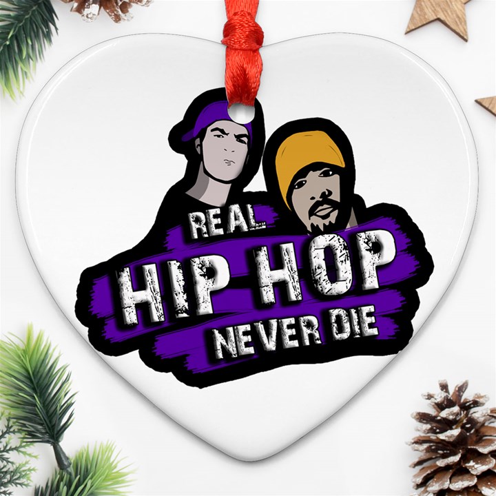 Real Hip Hop never die Heart Ornament (Two Sides)