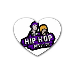 Real Hip Hop Never Die Heart Coaster (4 Pack)  by Valentinaart