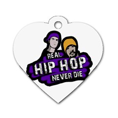 Real Hip Hop Never Die Dog Tag Heart (one Side) by Valentinaart