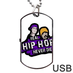 Real Hip Hop Never Die Dog Tag Usb Flash (two Sides) by Valentinaart