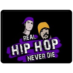 Real Hip Hop Never Die Fleece Blanket (large)  by Valentinaart