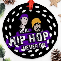 Real Hip Hop Never Die Round Filigree Ornament (two Sides) by Valentinaart