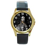 Attila the Hun Round Gold Metal Watch Front