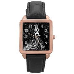 Attila The Hun Rose Gold Leather Watch  by Valentinaart