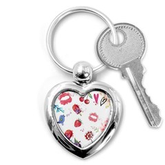 Hand Painted Summer Background  Key Chains (heart)  by TastefulDesigns