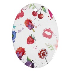 Hand Painted Summer Background  Oval Ornament (two Sides)