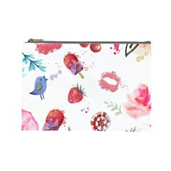 Hand Painted Summer Background  Cosmetic Bag (large)  by TastefulDesigns