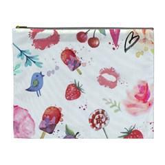 Hand Painted Summer Background  Cosmetic Bag (xl) by TastefulDesigns