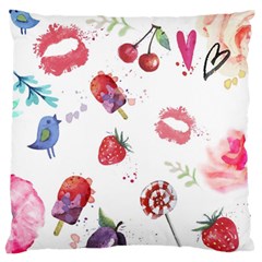 Hand Painted Summer Background  Large Flano Cushion Case (one Side) by TastefulDesigns