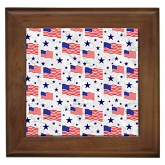 Flag Of The Usa Pattern Framed Tiles by EDDArt