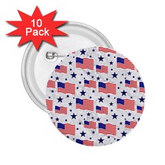 Flag Of The Usa Pattern 2 25  Buttons (10 Pack)  by EDDArt