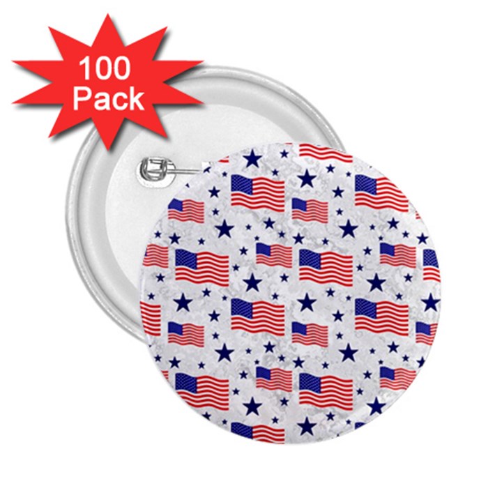 Flag Of The Usa Pattern 2.25  Buttons (100 pack) 