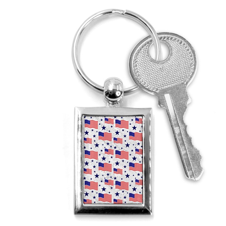 Flag Of The Usa Pattern Key Chains (Rectangle) 