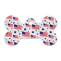 Flag Of The Usa Pattern Dog Tag Bone (one Side) by EDDArt