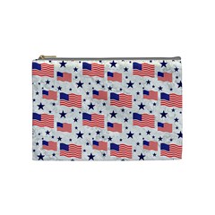 Flag Of The Usa Pattern Cosmetic Bag (medium)  by EDDArt