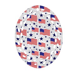 Flag Of The Usa Pattern Ornament (oval Filigree) by EDDArt