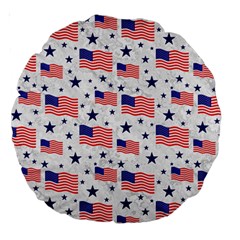 Flag Of The Usa Pattern Large 18  Premium Round Cushions by EDDArt