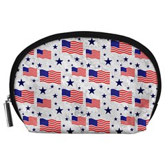 Flag Of The Usa Pattern Accessory Pouches (large)  by EDDArt