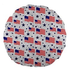 Flag Of The Usa Pattern Large 18  Premium Flano Round Cushions by EDDArt