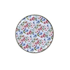 Watercolor Flowers Butterflies Pattern Blue Red Hat Clip Ball Marker (4 Pack) by EDDArt