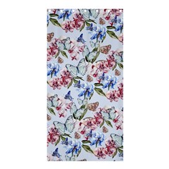 Watercolor Flowers Butterflies Pattern Blue Red Shower Curtain 36  X 72  (stall)  by EDDArt