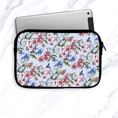 Watercolor Flowers Butterflies Pattern Blue Red Apple Ipad Mini Zipper Cases by EDDArt